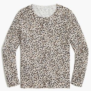 J.Crew Teddie Sweater Lightweight Leopard Print Shadow Cat